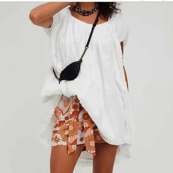 FREE PEOPLE ANGELE WHITE  TUNIC MEDIUM - Picture 4 of 9